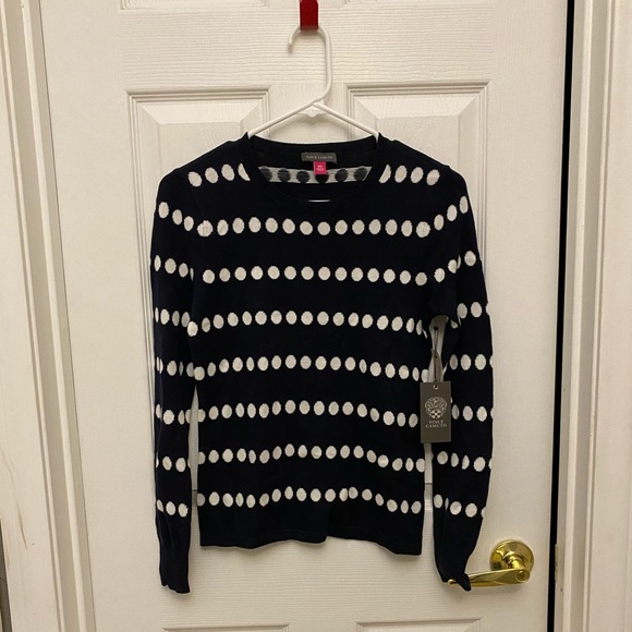 Vince Camuto Dot Jacquard Crewneck Sweater NWT NEW - Picture 3 of 3
